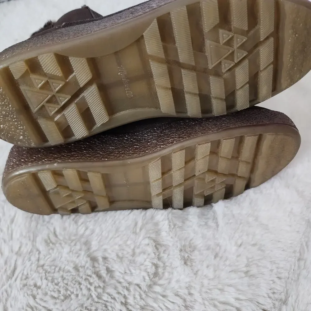 Madewell The Toasty Dark Brown Suede Shearling Chelsea Boots Waterproof 8 NEW